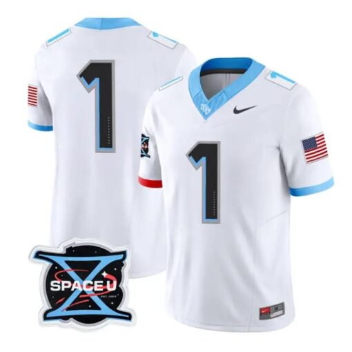 Team Jersey #1 UCF Knights 2026 Mission X Patch Football Vapor Limited Stitched by My Store NCAA Football Jerseys