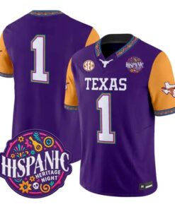 Team Jersey #1 Texas Longhorns 2026 Latino Heritage Month All Stitched by My Store NCAA Football Jerseys