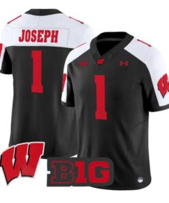 Colton Joseph Jersey #1 Wisconsin Badgers 2026 Limited All Stitched by My Store NCAA Football Jerseys