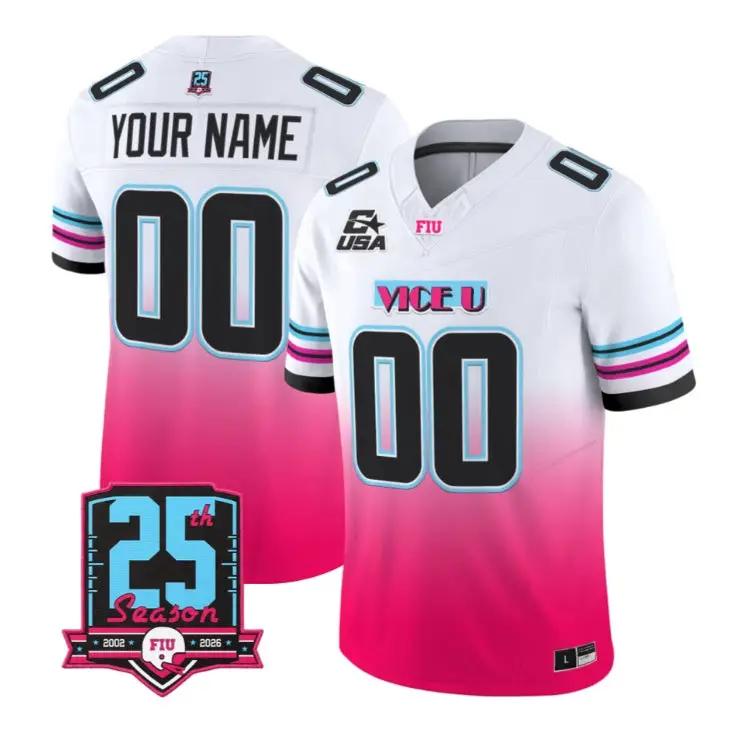 custom-florida-international-panthers-jersey-2026-pink-vice-football-01 - Top Wow Design Custom Florida International Panthers Jersey 2026 Pink Vice Football Stitched by My Store NCAA Football Jerseys