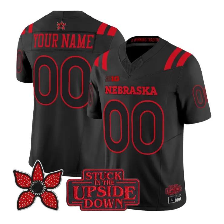 custom-nebraska-cornhuskers-jersey-2026-stranger-things-edition-stitched-01 - Top Wow Design Custom Nebraska Cornhuskers Jersey 2026 Stranger Things Edition Stitched by My Store NCAA Football Jerseys