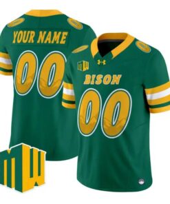 Custom North Dakota State Bison Name and Number 2026 Code Green Limited Stitched by My Store NCAA Football Jerseys