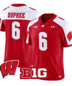 Darrion Dupree Jersey #6 Wisconsin Badgers 2026 Limited All Stitched by My Store NCAA Football Jerseys