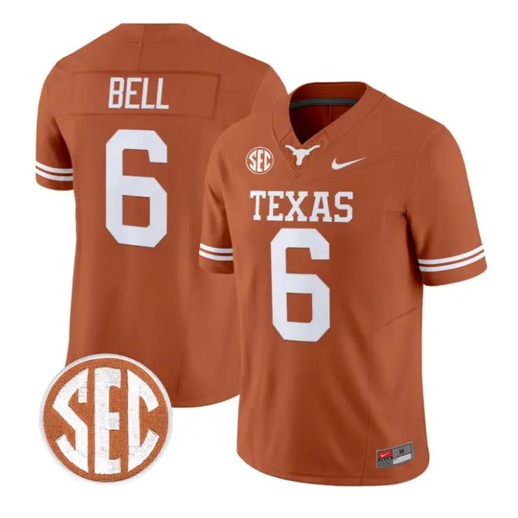 dia-bell-jersey-6-texas-longhorns-2026-vapor-limited-all-stitched-04 - Top Wow Design Dia Bell Jersey #6 Texas Longhorns 2026 Vapor Limited All Stitched by My Store NCAA Football Jerseys