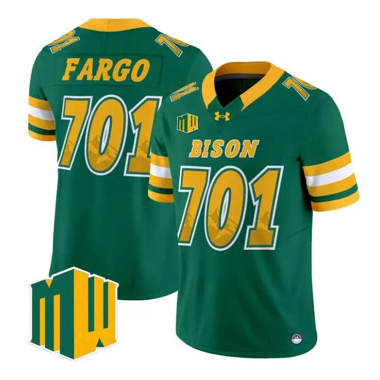 fargo-jersey-701-north-dakota-state-bison-2026-code-green-limited-all-01 - Top Wow Design Fargo Jersey #701 North Dakota State Bison 2026 Code Green Limited All Stitched by My Store NCAA Football Jerseys