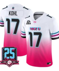 JJ Kohl Jersey #17 Florida International Panthers 2026 Pink Vice Vapor Stitched by My Store NCAA Football Jerseys
