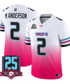 Maguire Anderson Jersey #2 Florida International Panthers 2026 PinkVice Stitched by My Store NCAA Football Jerseys