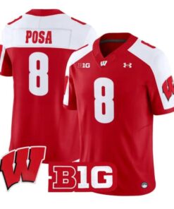 mason-posa-jersey-8-wisconsin-badgers-2026-vapor-limited-stitched-03 - Top Wow Design Mason Posa Jersey #8 Wisconsin Badgers 2026 Vapor Limited Stitched by My Store NCAA Football Jerseys