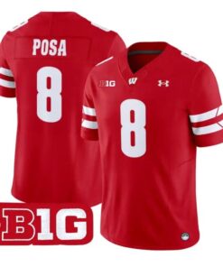 mason-posa-jersey-8-wisconsin-badgers-2026-vapor-limited-stitched-04 - Top Wow Design Mason Posa Jersey #8 Wisconsin Badgers 2026 Vapor Limited Stitched by My Store NCAA Football Jerseys