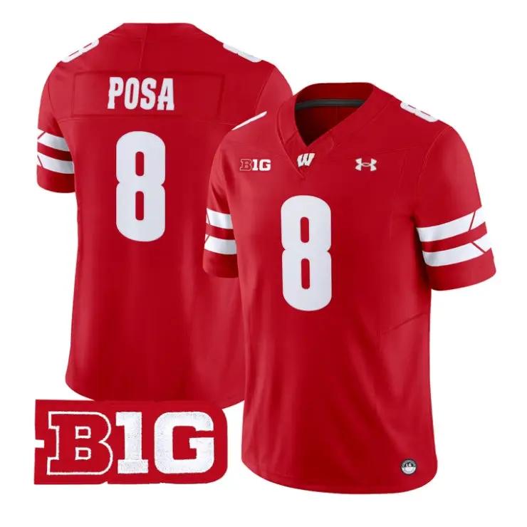 mason-posa-jersey-8-wisconsin-badgers-2026-vapor-limited-stitched-04 - Top Wow Design Mason Posa Jersey #8 Wisconsin Badgers 2026 Vapor Limited Stitched by My Store NCAA Football Jerseys