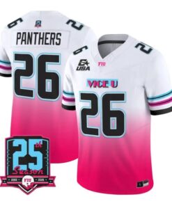 Panthers Jersey #26 Florida International Panthers 2026 Pink Vice Vapor Stitched by My Store NCAA Football Jerseys