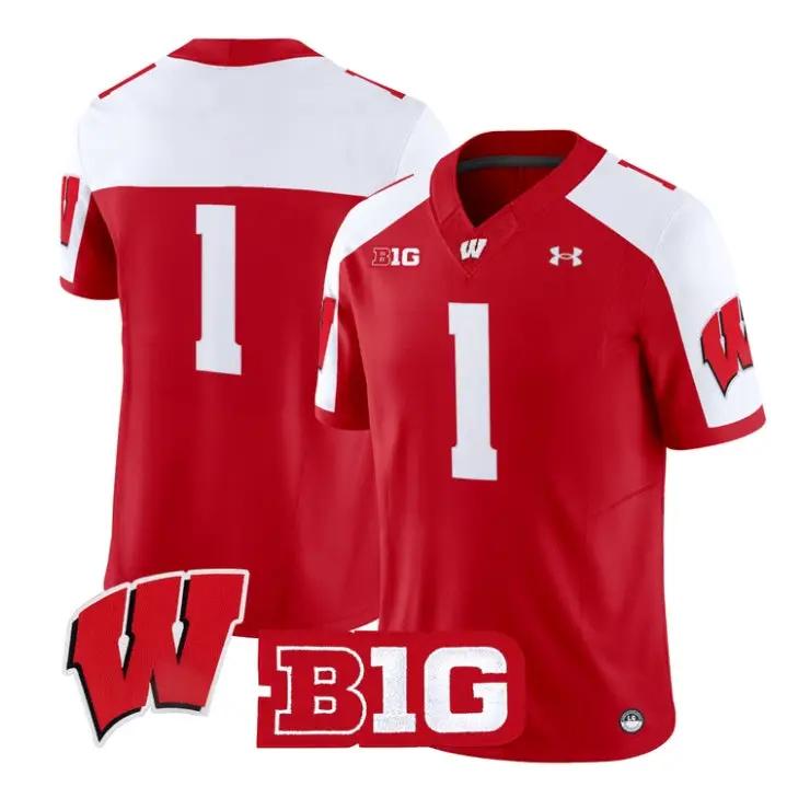 team-jersey-1-wisconsin-badgers-2026-football-vapor-limited-stitched-03 - Top Wow Design Team Jersey #1 Wisconsin Badgers 2026 Football Vapor Limited Stitched by My Store NCAA Football Jerseys