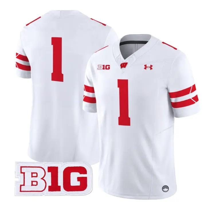 team-jersey-1-wisconsin-badgers-2026-football-vapor-limited-stitched-05 - Top Wow Design Team Jersey #1 Wisconsin Badgers 2026 Football Vapor Limited Stitched by My Store NCAA Football Jerseys
