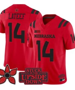 TJ Lateef Jersey #14 Nebraska Cornhuskers 2026 Edition V2 Limited Stitched by My Store NCAA Football Jerseys